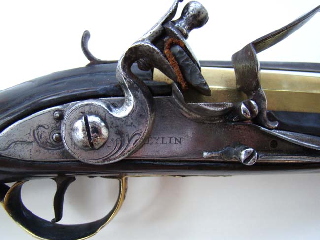An English Revolutionary War period blunderbuss with spring mounted bayonet by Joseph Heylin of London circa 1775-1780. — image 2